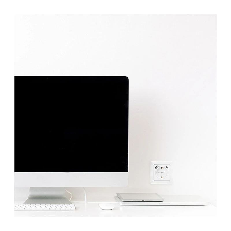 LOGILINK PA0253 Wandcontactdoos met 1 Schuko-stopcontact, 1 USB-A- en 1 USB-C-oplaadpoort, 3,1 A, Wit