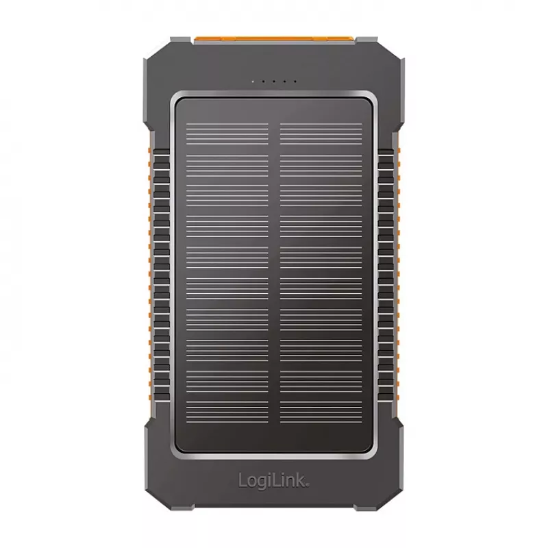 LogiLink PA0321 solar powerbank 6000 mAh met USB-C, IP65, zwart
