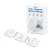 LOGILINK PA0344 magnetische oplader 3-in-1 voor Apple-apparaten, wit, opvouwbaar, MagSafe, 15W