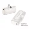 LogiLink PA0349W mobiele powerbank, 5000 mAh, LiPo, geïntegreerde opklapbare USB-C-stekker en USB-C-aansluiting, wit