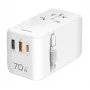LOGILINK PA0357 USB-A/C reisoplader, 70 W GaN, 4-poorts, 2x USB-A (QC), 2x USB-C (PD), slank, wit