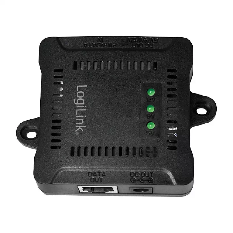 LogiLink POE005 PoE-splitter, 1 poort Gigabit, max. 24 W, IEEE 802.3af/at, zwart