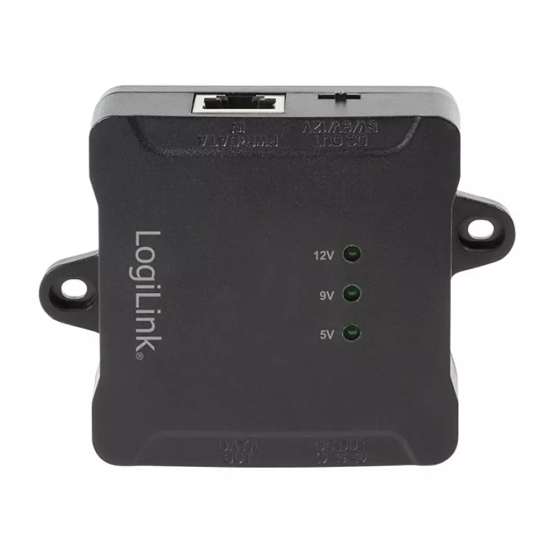 LogiLink POE005 PoE-splitter, 1 poort Gigabit, max. 24 W, IEEE 802.3af/at, zwart