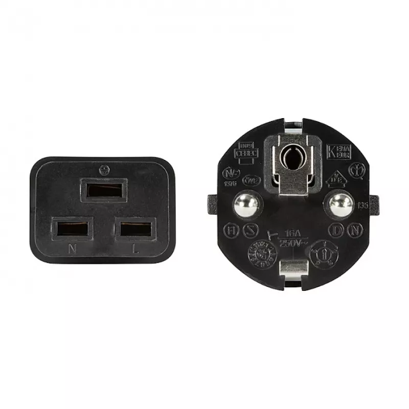 Logilink netkabel, CEE 7/7 naar IEC C19, zwart, 3 m
