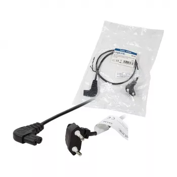 LogiLink netkabel Eurostekker CEE 7/16 naar IEC C7 0,75 m zwart