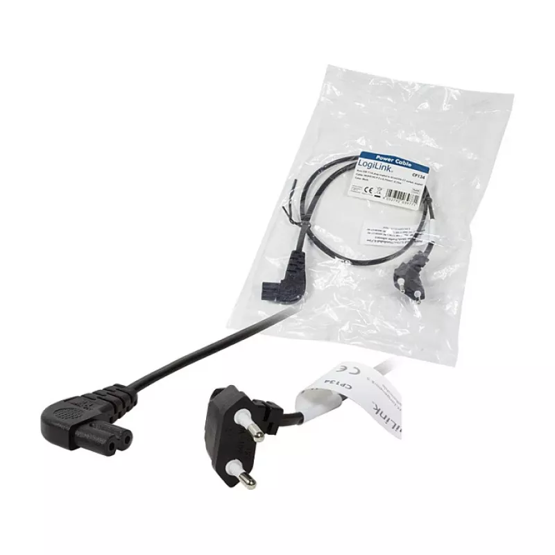 LogiLink netkabel Eurostekker CEE 7/16 naar IEC C7 0,75 m zwart