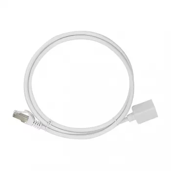 LogiLink Professional CAT 6a S/FTP patch-verlengkabel, RJ-45 stekker naar bus, 1 m, wit, LSZH, Snagless