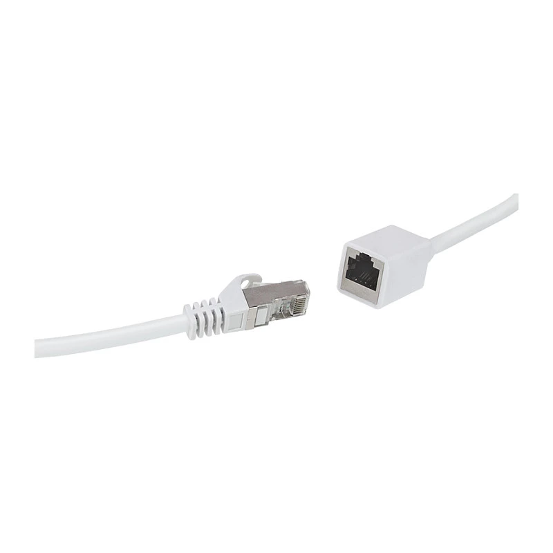 LogiLink Professional CAT 6a S/FTP patch-verlengkabel, RJ-45 stekker naar bus, 1 m, wit, LSZH, Snagless
