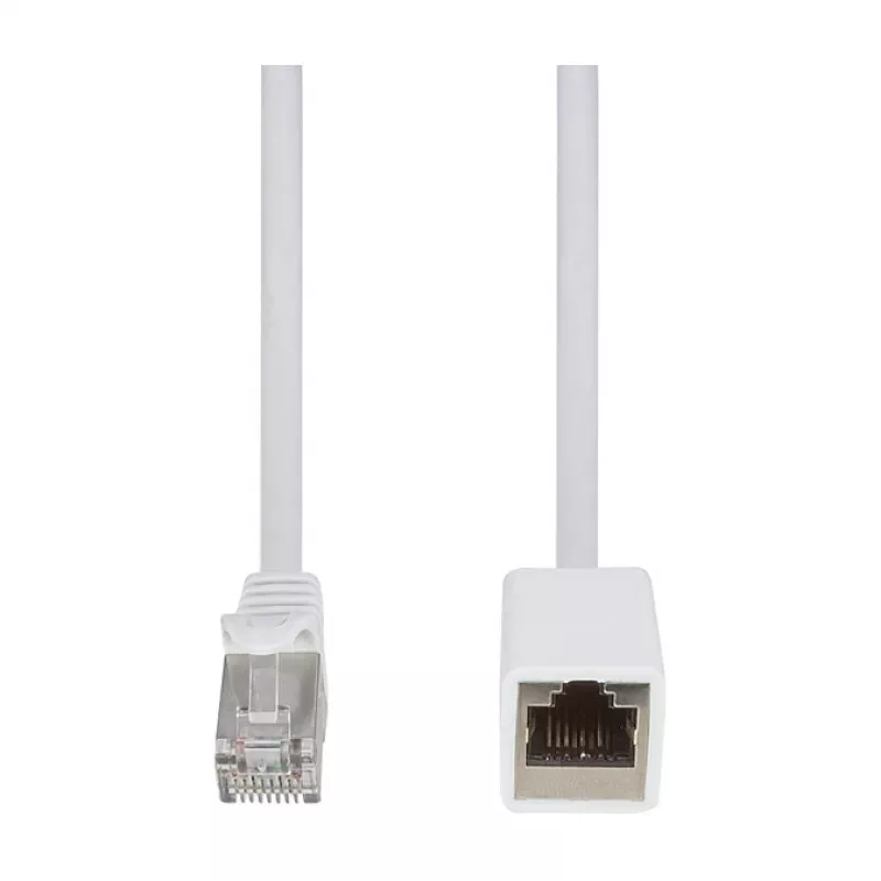 LogiLink Professional CAT 6a S/FTP patch-verlengkabel, RJ-45 stekker naar bus, 1 m, wit, LSZH, Snagless