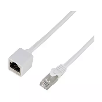 LogiLink Professional CAT 6a S/FTP patch-verlengkabel, RJ-45 stekker naar bus, 1 m, wit, LSZH, Snagless