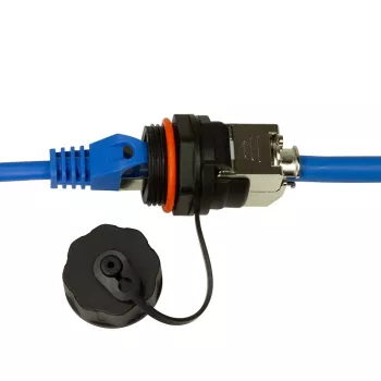 LogiLink Professional Cat.6A STP Keystone Jack RJ45, IP68 Industrial Outdoor, gereedschapsvrij, zinkdrukgieterij, zwart