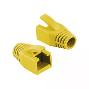 Logilink RJ45 modulaire plug cable boot 8mm Geel – Snagless trekontlasting boot (50 stuks)