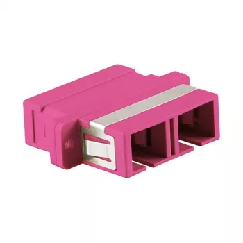 LogiLink SC Duplex OM4 Multimode glasvezel-adapter met flens, violet