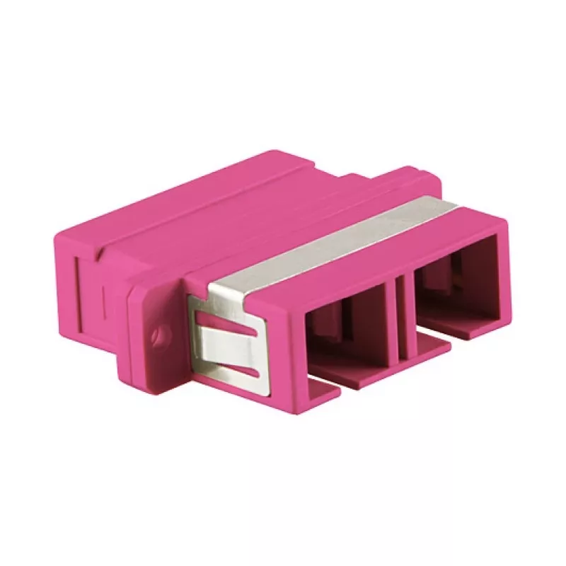 LogiLink SC Duplex OM4 Multimode glasvezel-adapter met flens, violet