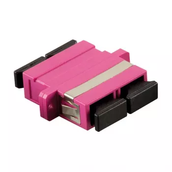 LogiLink SC Duplex OM4 Multimode glasvezel-adapter met flens, violet