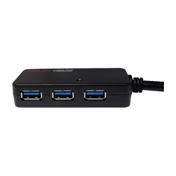 LOGILINK UA0262 USB 3.0 actieve verlengkabel, USB-A male naar 4x USB-A female, 10m, zwart
