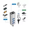 Logilink UA0440 USB 3.2 Gen 1 3-poorts hub met Gigabit Ethernet-adapter, USB-C- en USB-A-aansluiting, aluminium