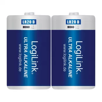 LogiLink Ultra Power alkaline D-batterij LR20 2-pack blister