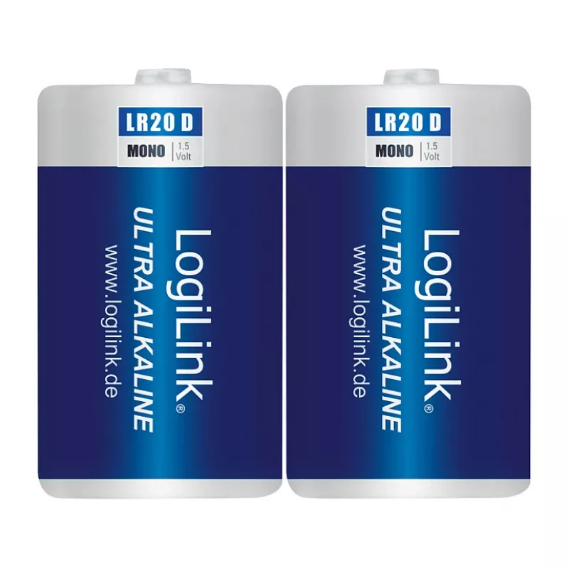 LogiLink Ultra Power alkaline D-batterij LR20 2-pack blister