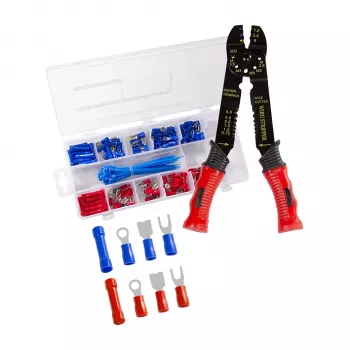 LOGILINK universele krimptang voor geïsoleerde kabelschoenen met krimpsortiment