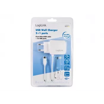 LogiLink universele wand-USB-oplader - voeding - 2,1 A - 2 uitgangen (USB)