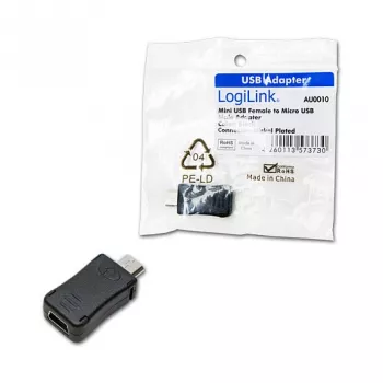 LogiLink USB 2.0-adapter Micro USB Type-B bus naar USB Type-A stekker