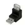 LogiLink USB 2.0 haakse adapter 270° A/M naar A/F, 480 Mbps, zwart