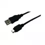 LogiLink USB 2.0 kabel, USB-A stekker naar mini-USB stekker, zwart, 3 m