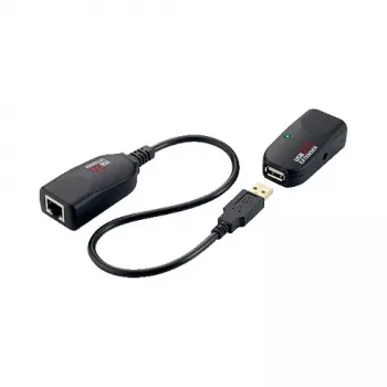 LOGILINK USB 2.0 Cat.5 extender, 50 m, pigtail, zwart