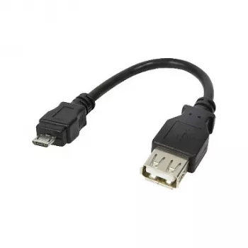 LogiLink AU0030 USB 2.0 OTG-adapterkabel, Micro-USB-B-stekker naar USB-A-bus, 480 Mbit/s, 0,1 m, zwart