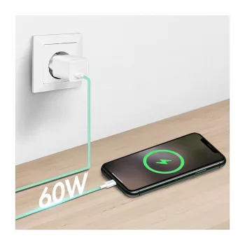 LogiLink USB 2.0 Type-C kabel, A/M naar C/M, 480 Mbit/s, 60 W, nylon, groen, 0,5 m