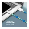 LogiLink USB 2.0 Type-C kabel, A/M naar C/M, 480 Mbit/s, 60 W, nylon, groen, 0,5 m
