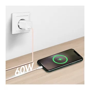 LogiLink USB 2.0 Type-C kabel, A/M naar C/M, 480 Mbps, 60W, nylon, roze, 0,5 m