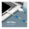 LogiLink USB 2.0 Type-C kabel, A/M naar C/M, 480 Mbps, 60W, nylon, geel, 0,5 m