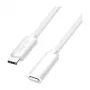 LOGILINK USB 2.0 Type-C verlengkabel – USB-C stekker naar bus, 480 Mbit/s, 100W Power Delivery, wit, 1m