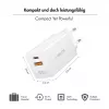 Logilink USB-A/C oplader 65 W GaN, 1x USB-A (QC), 1x USB-C (PD), wit