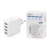 Logilink USB-A oplader, 24 W, 4 poorten, 4x USB-A, wit