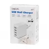 Logilink USB-A oplader, 24 W, 4 poorten, 4x USB-A, wit