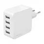 Logilink USB-A oplader, 24 W, 4 poorten, 4x USB-A, wit