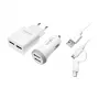 Logilink USB-A oplader-set, 10,5 W / 10 W, 2 poorten, 2x USB-A, wit