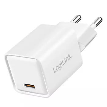 LogiLink USB-C-opladers 20 W GaN, 1 poort, USB Power Delivery, Wit