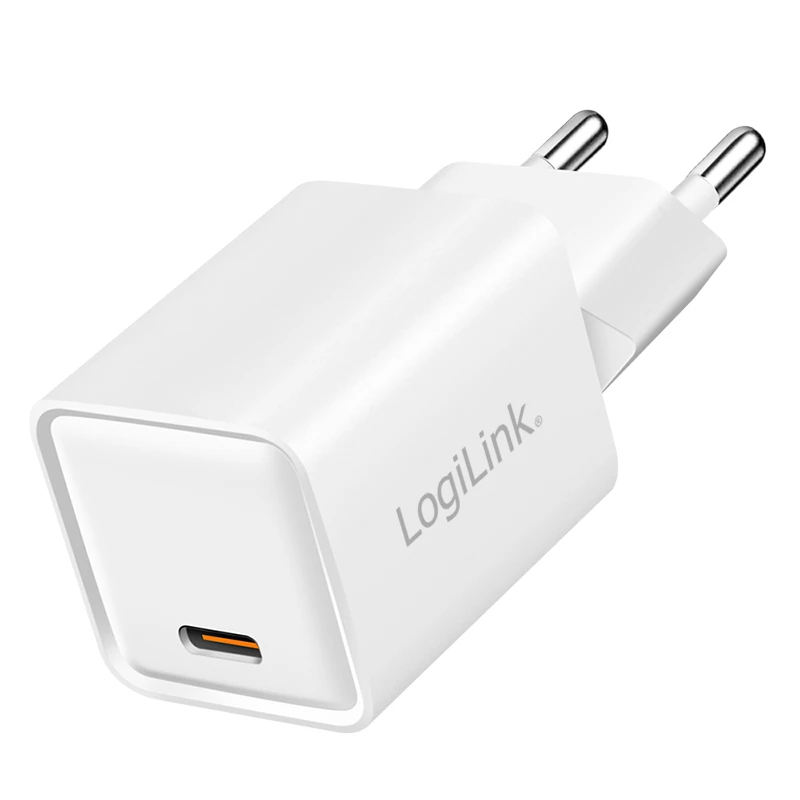 LogiLink USB-C-opladers 20 W GaN, 1 poort, USB Power Delivery, Wit