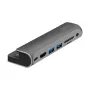 LogiLink UA0385 USB-C dockingstation, 7 poorten, USB 3.2 Gen1, PD, 4K HDMI, SD/microSD, 3,5 mm, voor iPad, aluminium