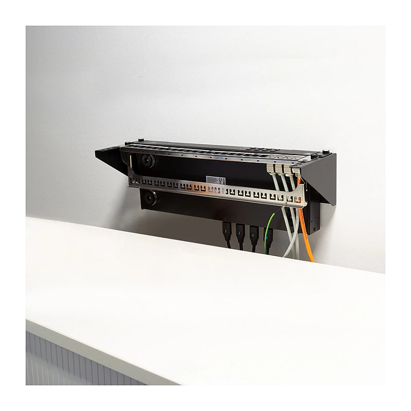 Logilink WB0011 19 inch 1U rack voor onderbouw- of wandmontage, zwart
