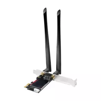 LogiLink WL0248 PCI-Express Wi-Fi 6E AX5400 Tri-band-kaart met Bluetooth 5.2, 2,4/5/6 GHz, 2x afneembare 5-dBi-antennes, Intel AX210, WPA3, Windows 10/11 & Linux