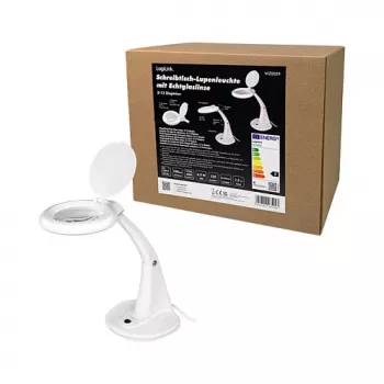 LOGILINK WZ0059 LED-loep met tafelstandaard, 3 dioptrieën (1,75x), 40 SMD-LEDs, 6,5 W, daglichtwit, zwart
