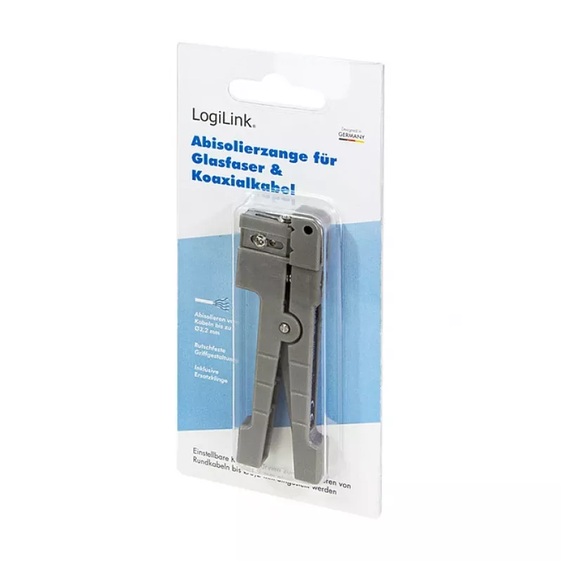 LOGILINK WZ0063 universeel kabelstriptang voor glasvezel-, coax- en koperkabels tot 3,2 mm