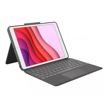Logitech Combo Touch toetsenbord en folio hoes met trackpad voor Apple 10,2-inch iPad (7e, 8e, 9e generatie) - grafiet - UK layout