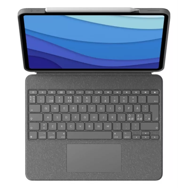 Logitech Combo Touch toetsenbordhoes met trackpad voor iPad Pro 12.9 (5e gen.), Pan Nordic-indeling, Oxford Gray
