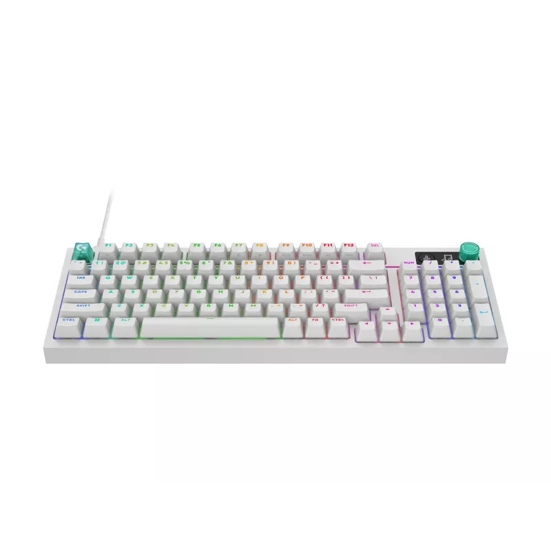 Logitech G316 X 98 Compact mechanisch gaming-toetsenbord, GX Brown Tactile, LIGHTSYNC RGB, wit, Duitse layout